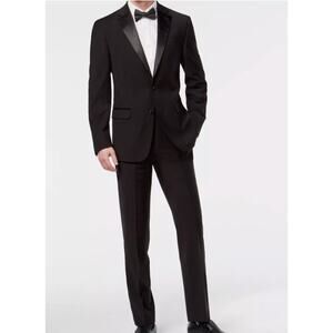 Calvin Klein Big&Tall 2XL FULL 4-PIECE Wool Tuxedo Set 48L Pants 40W Vest EUC!